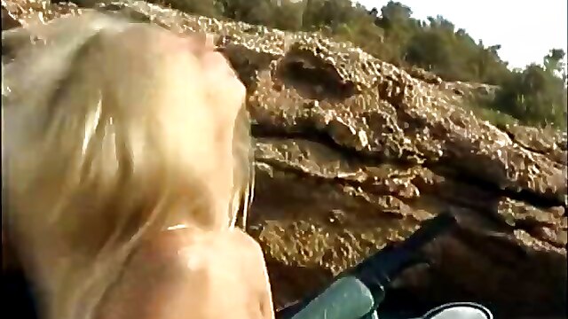Beach fake tits, norwegian model, norwegian blonde blowjob, beach blowjob busty, big fake boobs cumshot