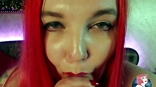 Amateur sloppy gagging, amateur chubby redhead, sloppy spit gagging, spit fetish dildo, chubby redhead tattoo
