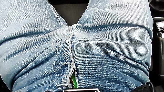 Pee car, pee wet jeans, jeans, seat peeing, peeing in on me