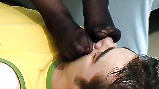 Nose worship, nose smell, feet slippers, foot sniffing and licking, smell herself