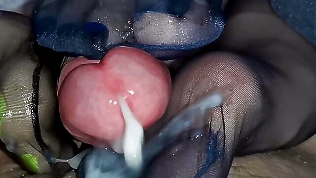Nylon stocking in pussy, pantyhose feet pov, pantyhose pov, nylon stocking foot, double footjob