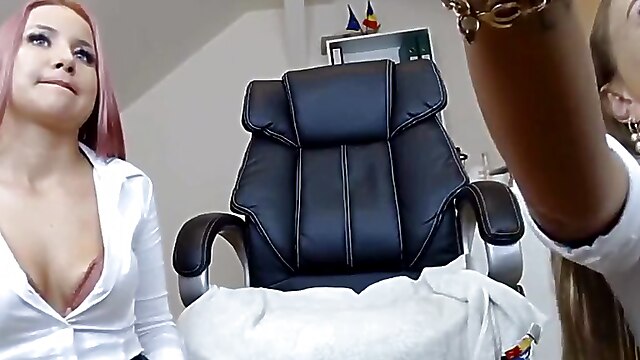 Super hot bitch, office webcam lesbian, blonde fingering lesbian threesome toys, lesbian anal toys office, blonde office lesbians